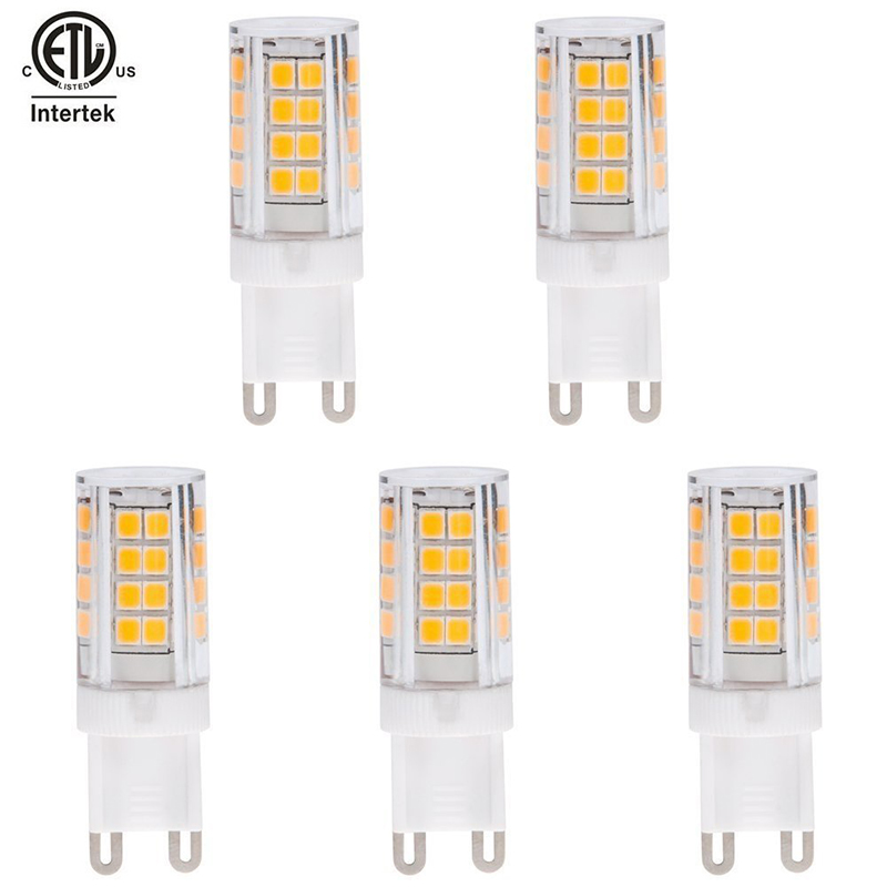 AC100-130V, ETL-Listed Dimmable T4 G9 LED Bulb, 3.5 Watts, 35W Equivalent, 5-Pack AC100-130V, ETL-Listed Dimmable T4 G9 LED Bulb, 3.5 Watts, 35W Equivalent, 5-Pack